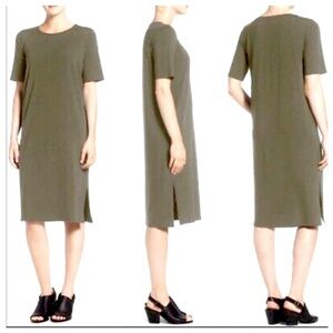 Eileen Fisher Viscose jersey Midi T-Shirt Dress Casual Everyday‎ Side Slits M